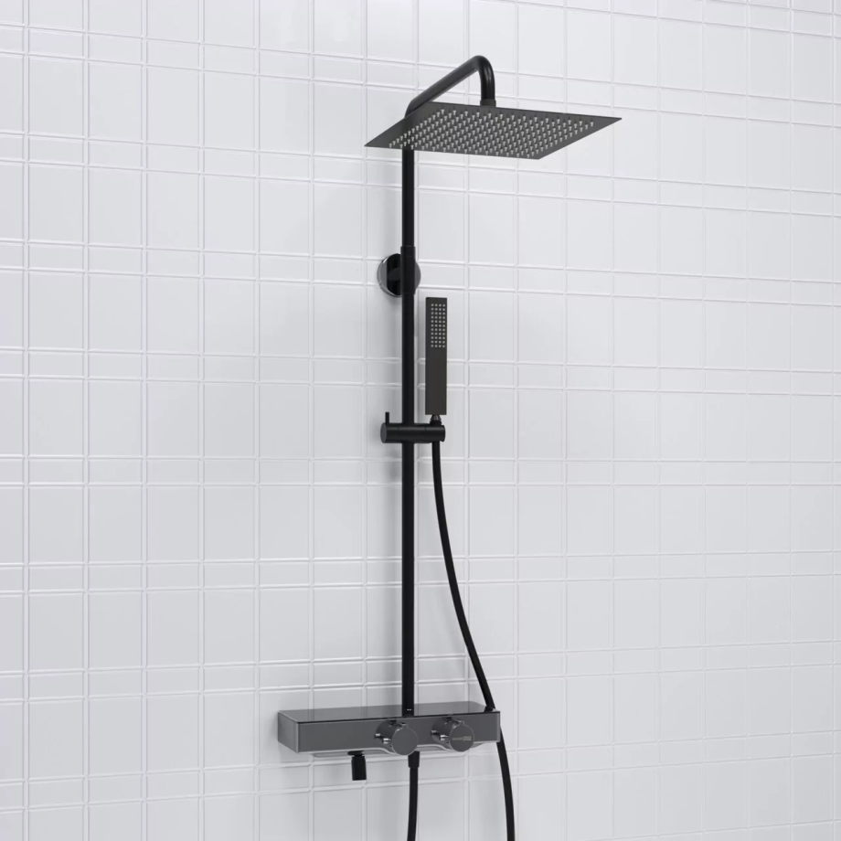 Душевая стойка WasserKraft A114.162.218.CB Thermo черный Soft-touch