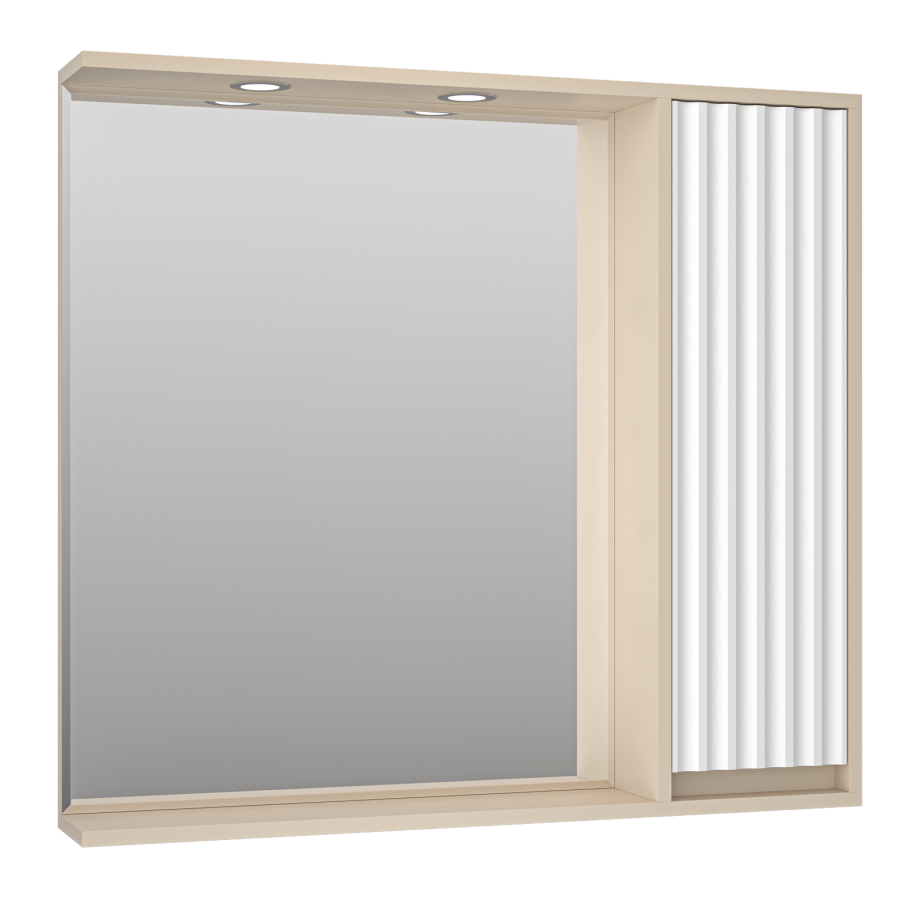 Зеркало с шкафчиком Brevita Balaton 90 R, белый/бежевый