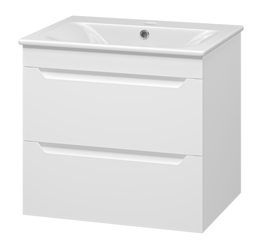 Тумба с раковиной Misty Бриз 60 подвесная, белый