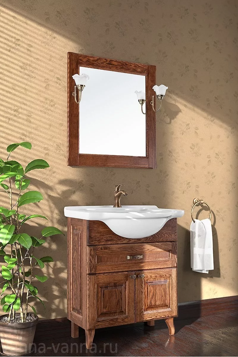Мебель для ванной Vod-ok Elite Дубини 65 комплект, напольный, орех, венге