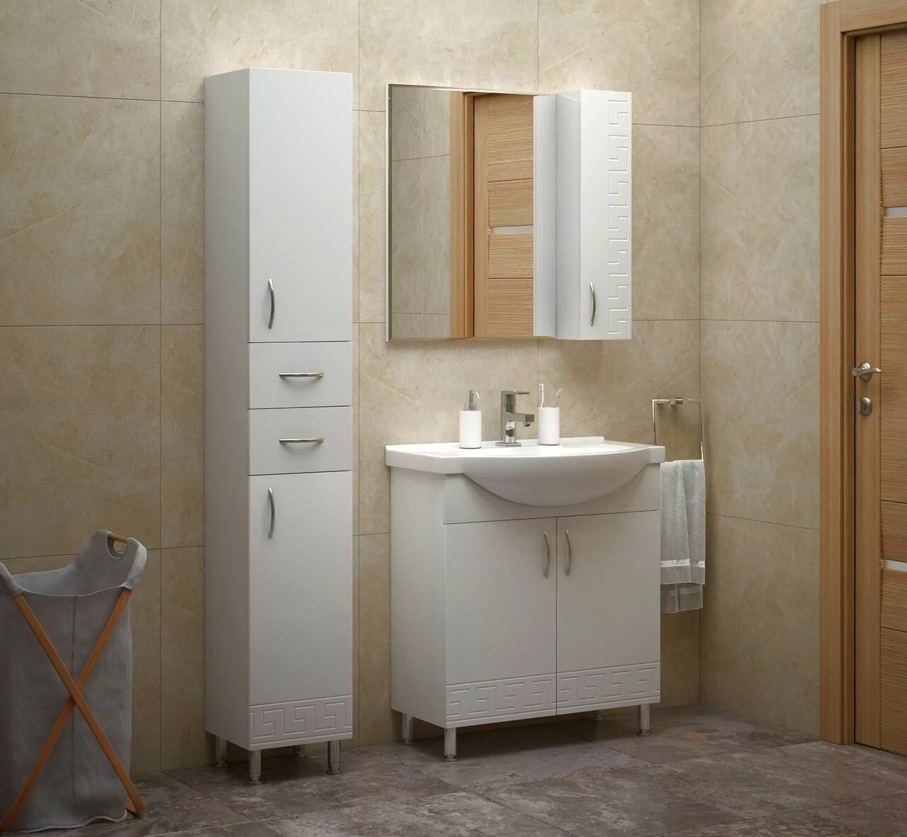 Пенал Corozo Олимп 30 Z2 R напольный, белый