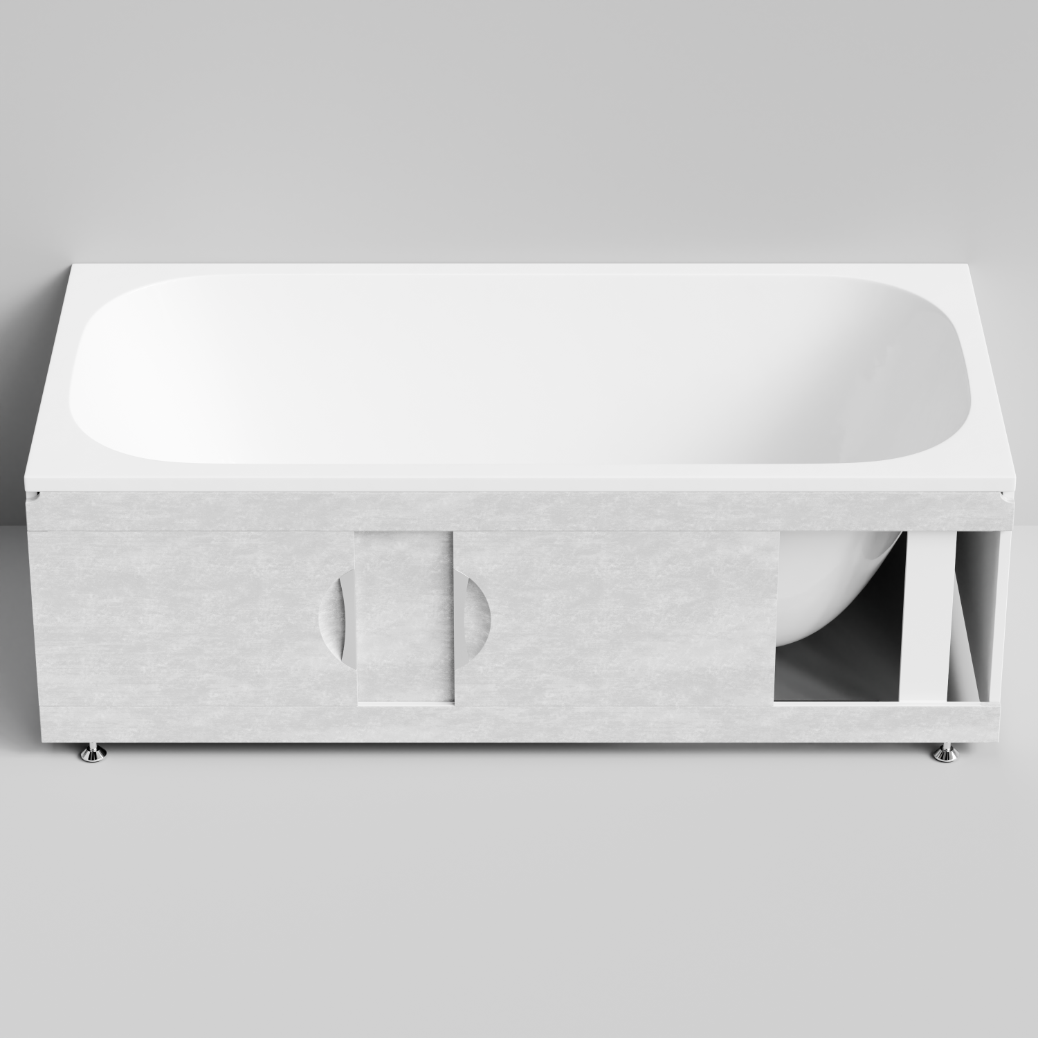 Экран под ванну Vod-ok Топ 170 раздвижной Белый камен