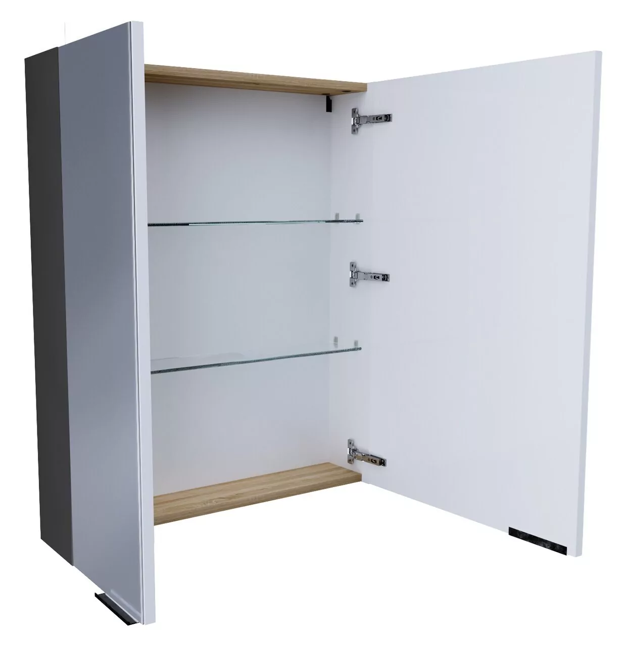 Зеркало-шкаф 1Marka Gaula 60 Black, 2 двери, черный