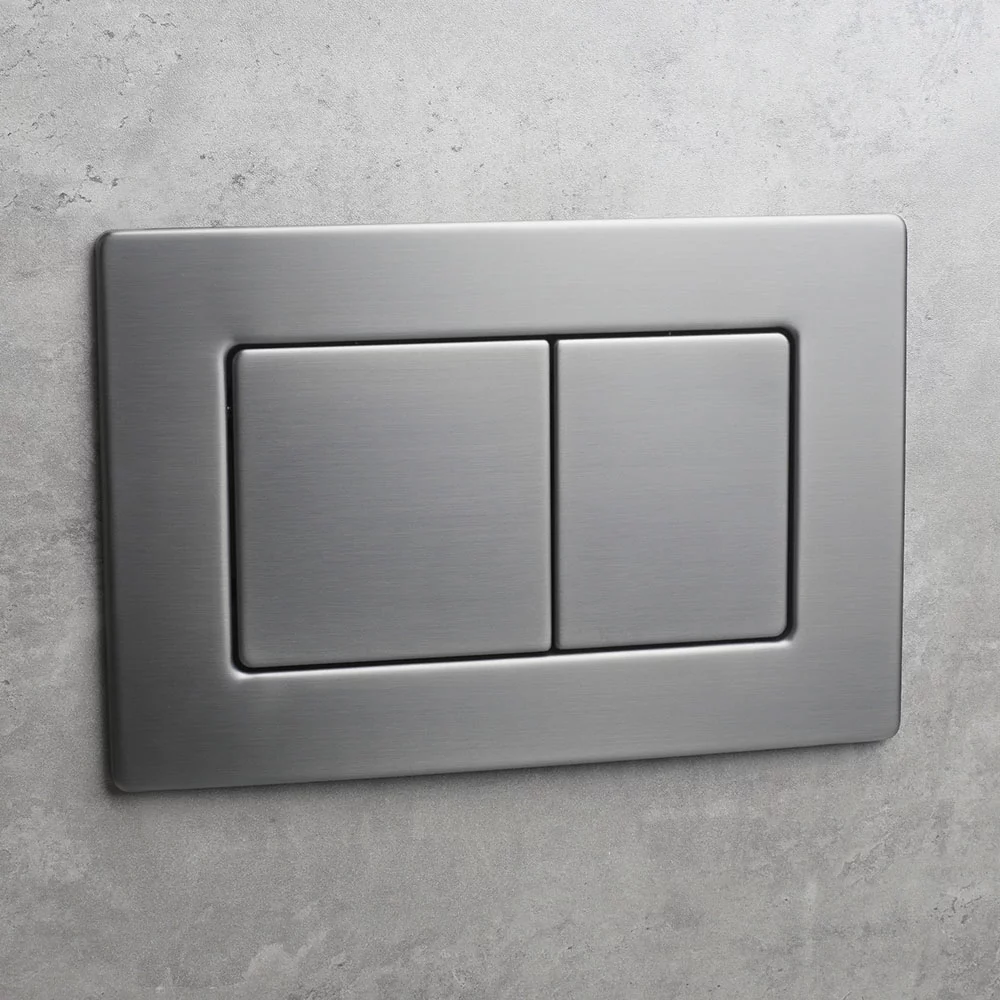 Кнопка смыва Veconi FLUSH V9, FLV9-GM, 237х159х6, нержавеющая сталь, оружейная сталь матовая