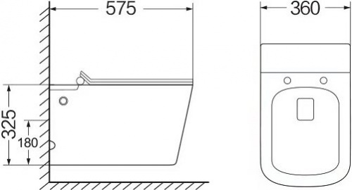 Унитаз импульсный SantiLine SL-5032MB подвесной, с инсталляцией, черный матовый