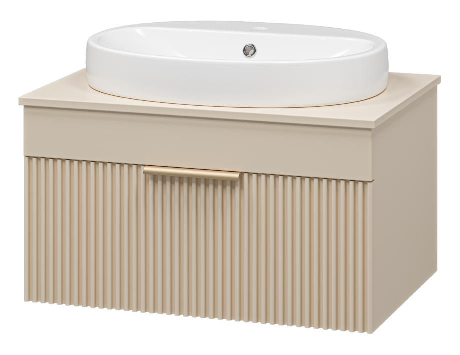 Тумба с раковиной Brevita Enfida 70 подвесная, бежевый