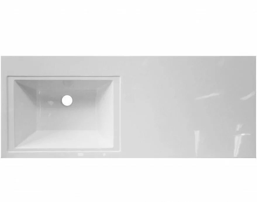 Тумба напольная Style Line Даллас 140 Люкс Plus ПВХ с раковиной Даллас 140 под стиральную машину, два ящика, левая, белая