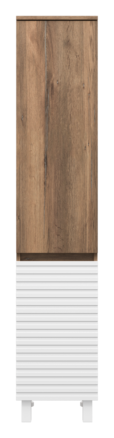 Пенал Brevita Dakota 35 напольный/подвесной, R, белый/дуб галифакс олово