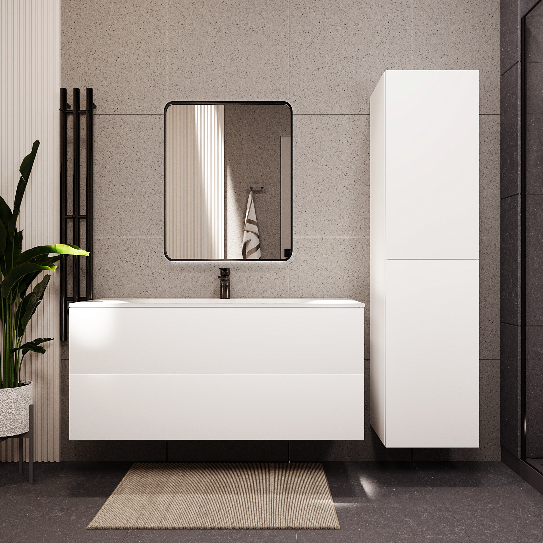 Тумба с раковиной подвесная (120 см) Terminus Aurora AUR101202900301O, белый