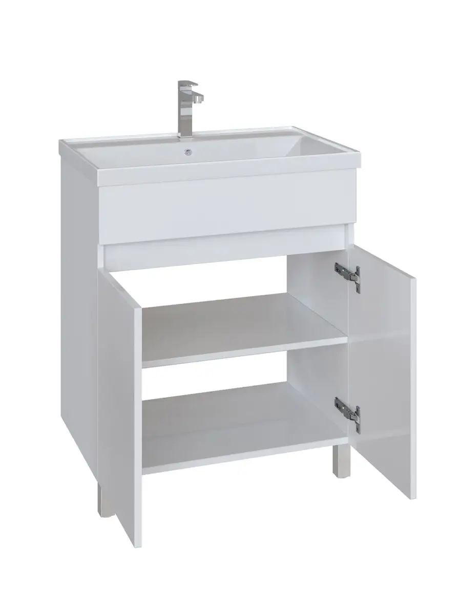 Тумба напольная SanStar Квадро 70 с раковиной Фостер 70 белый