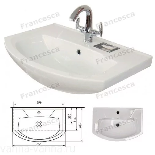 Мебель для ванной Francesca Eco 65 комплект, напольный, белый