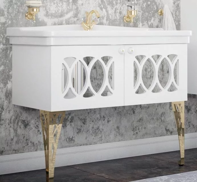 Мебель для ванной Corozo Таормина 105 комплект, напольный, белый