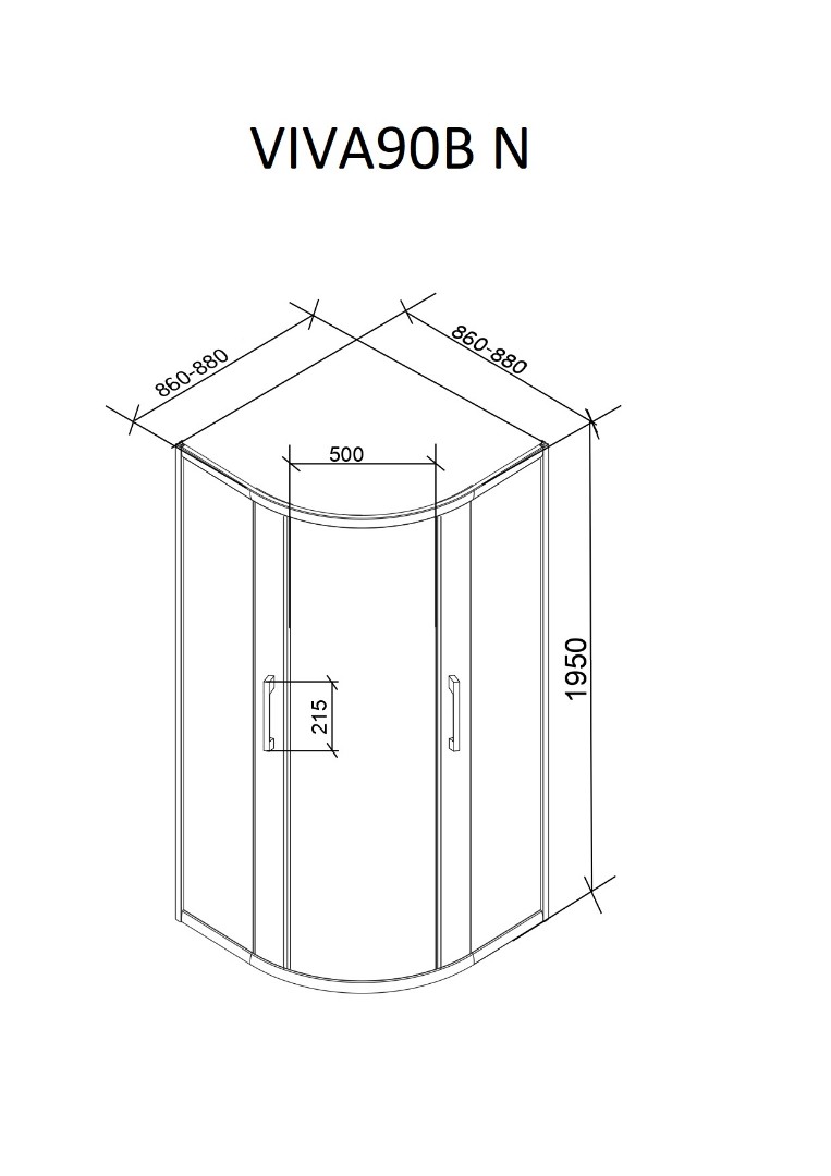 Душевой уголок Cerutti Spa VIVA90B N без поддона (90x90x195)