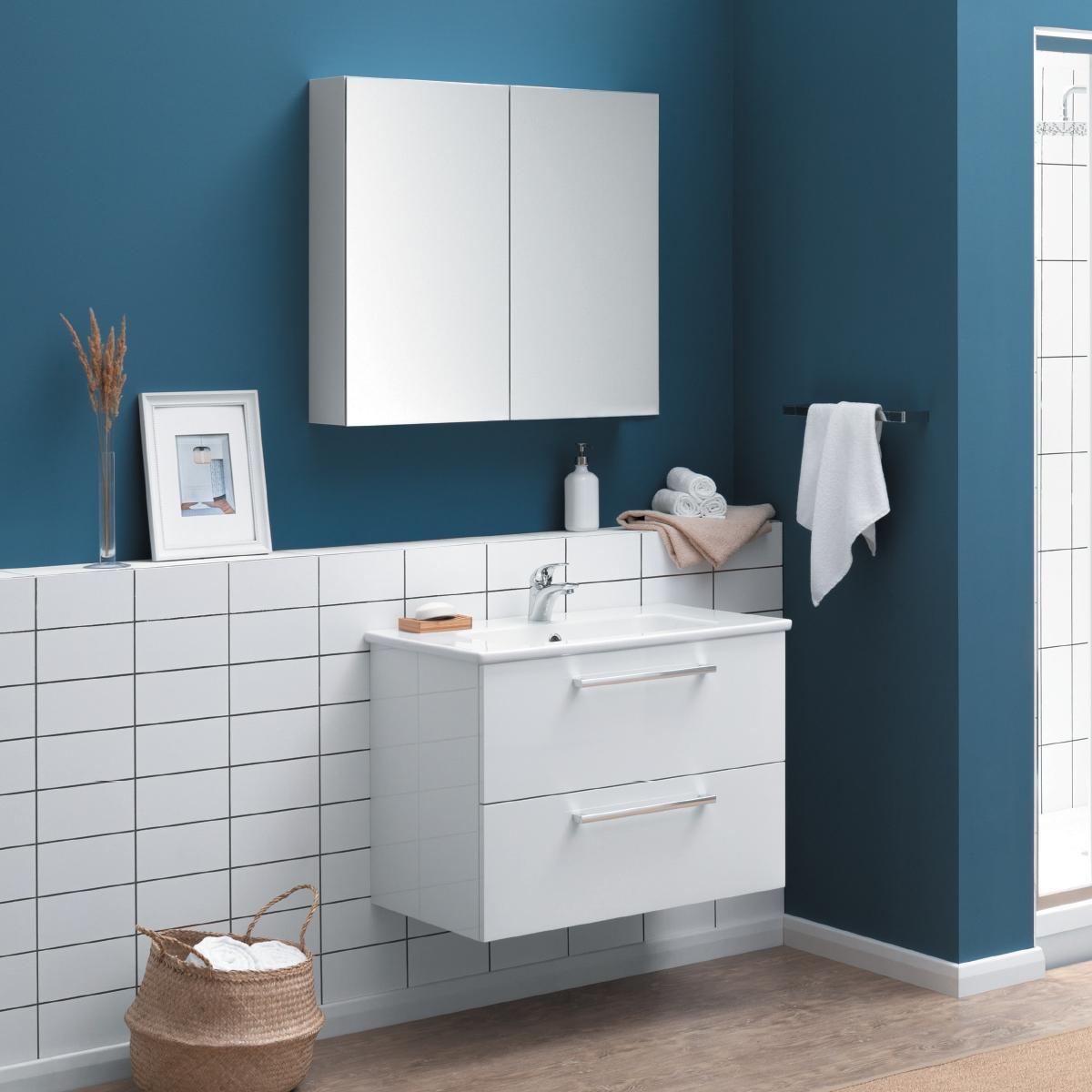 Тумба с раковиной подвесная Dreja Gio 80 см, белый