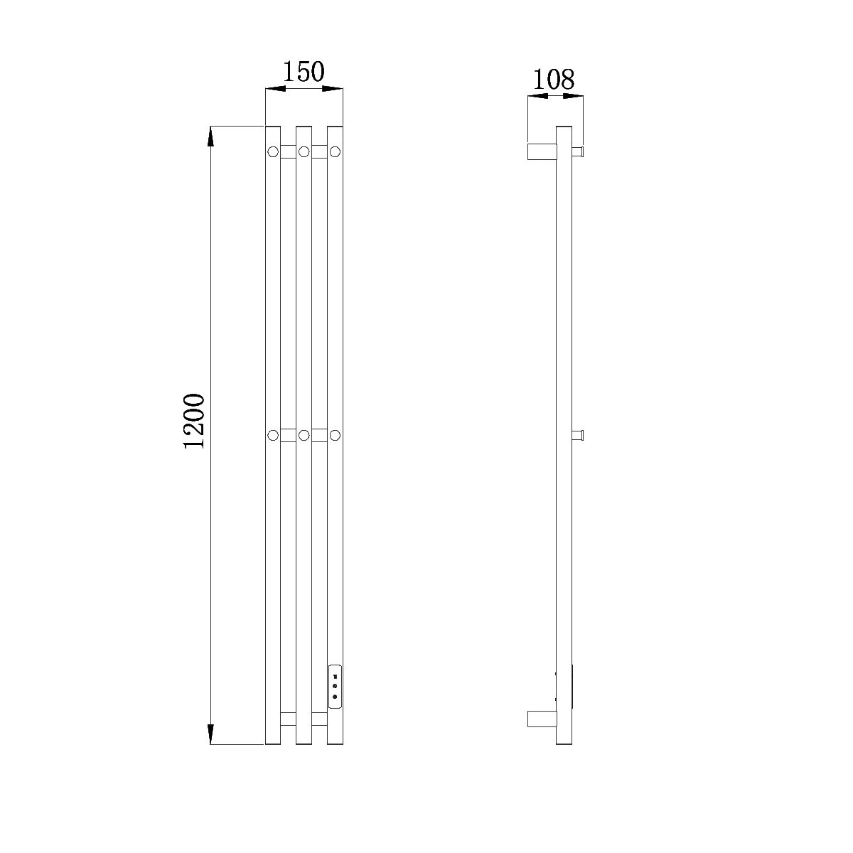 Полотенцесушитель электрический RAGLO R350.17.03 сенсорный с терморегулятором, сатин золотой
