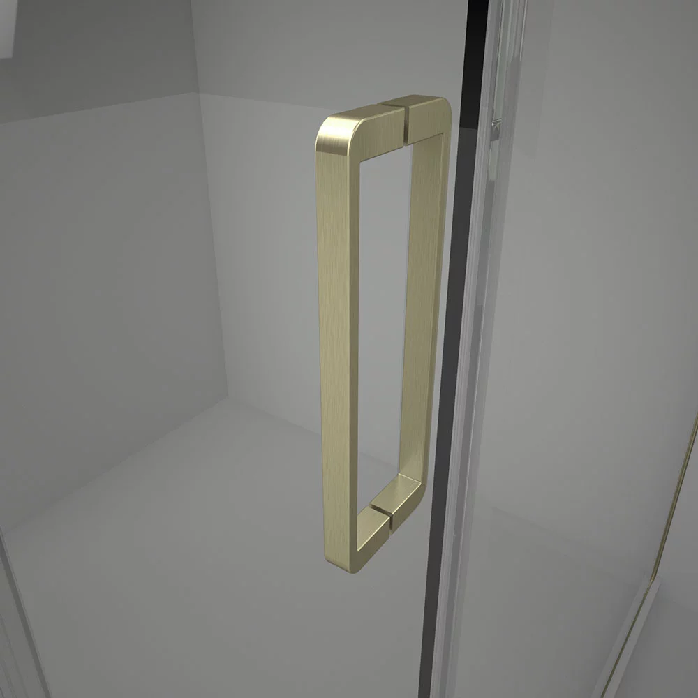 Душевой угол Veconi Rovigo RV-075G, 1800х1000х2000 золото брашинг, стекло прозрачное