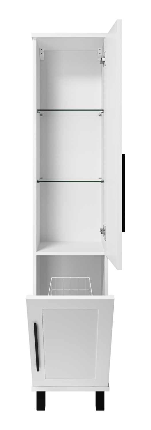 Пенал Misty Модерн 35 с корзиной, напольный/подвесной, R, белый