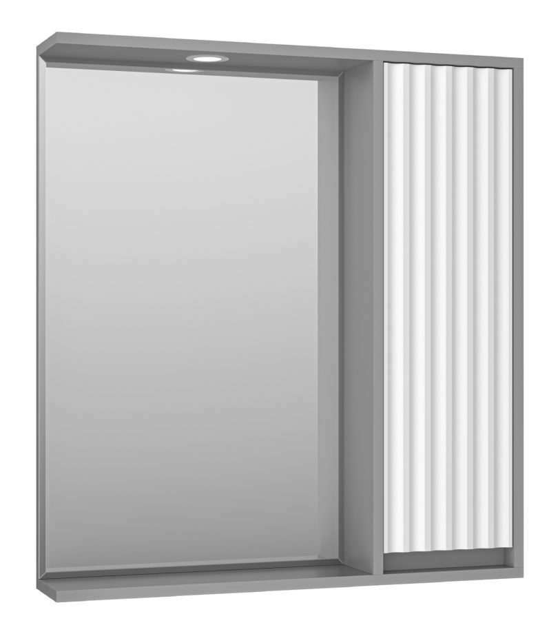 Зеркало-шкаф Brevita Balaton 75 R, белый/серый