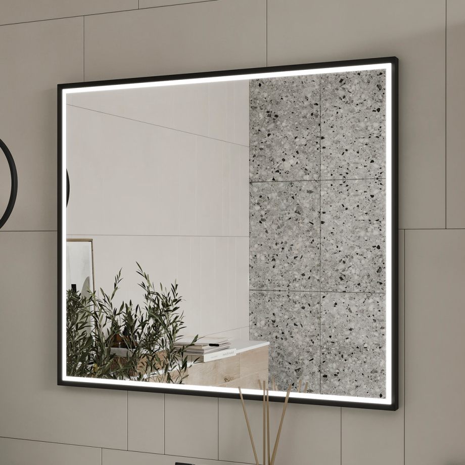 Зеркало EQUIL Lago LED 80 с подсветкой, черный