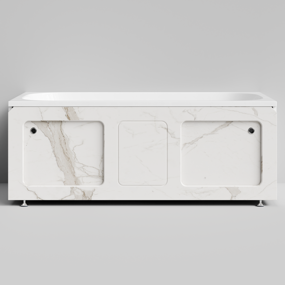 Экран под ванну Vod-ok Хит 150 раздвижной Мрамор Белый натур милк