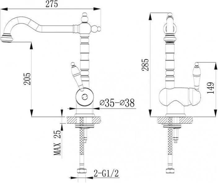 Смеситель для кухни Timo Morea 2406F anthracite