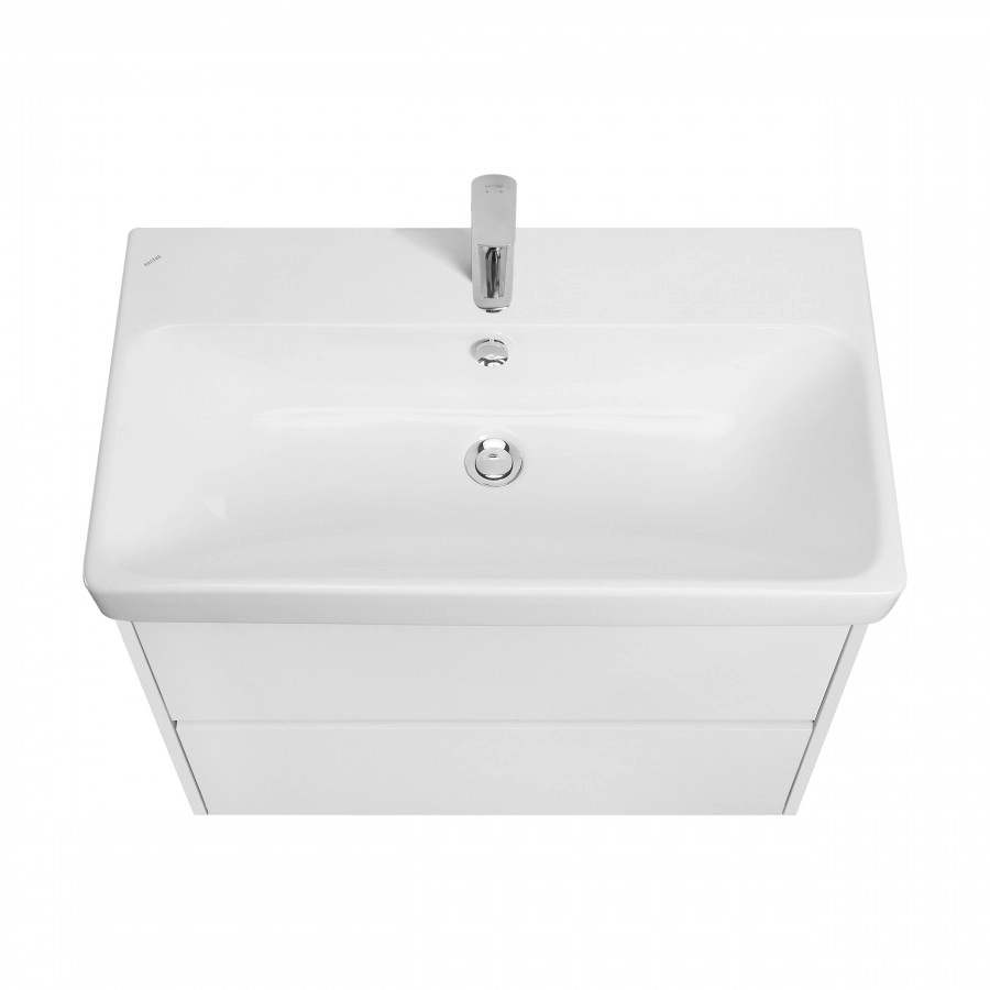 Тумба Aquaton Сканди Doors 80 с раковиной Адриана 80, 2 ящика, подвесная, белый