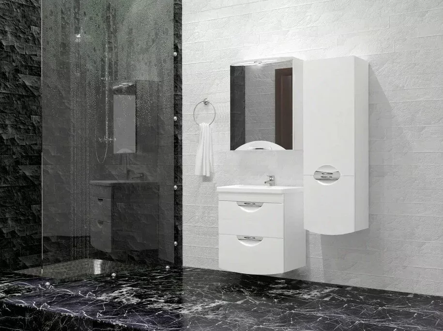 Зеркало-шкаф Style Line Жасмин 2 50/С, Люкс свет, белый от магазина Vanna-Vanna.ru!