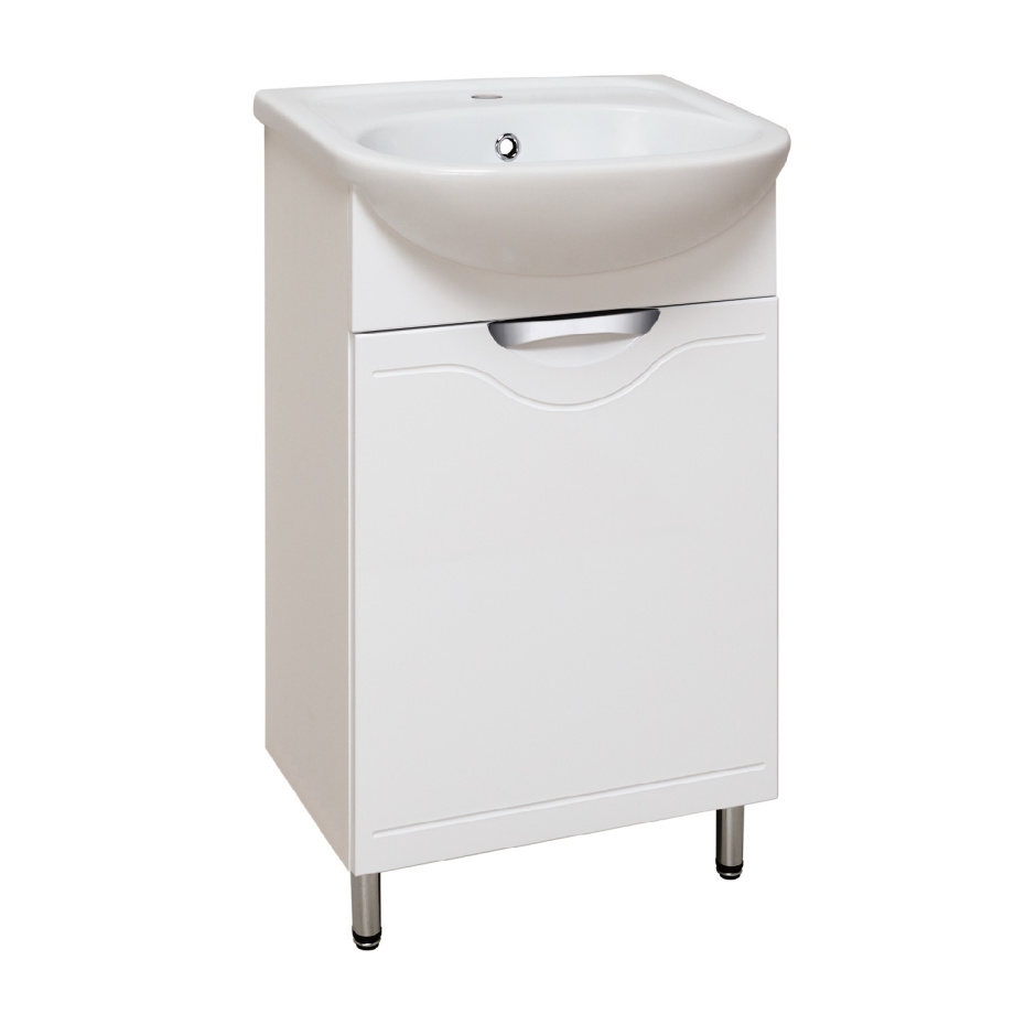 Тумба напольная Runo Фортуна 50 с раковиной Уют 50, белый