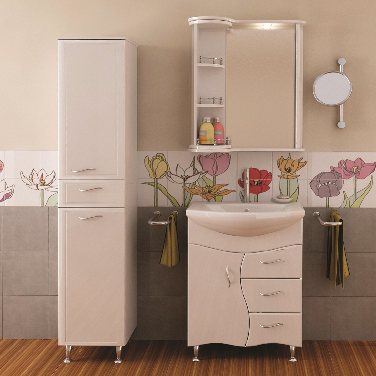 Зеркало-шкаф Runo Секрет 65 белый