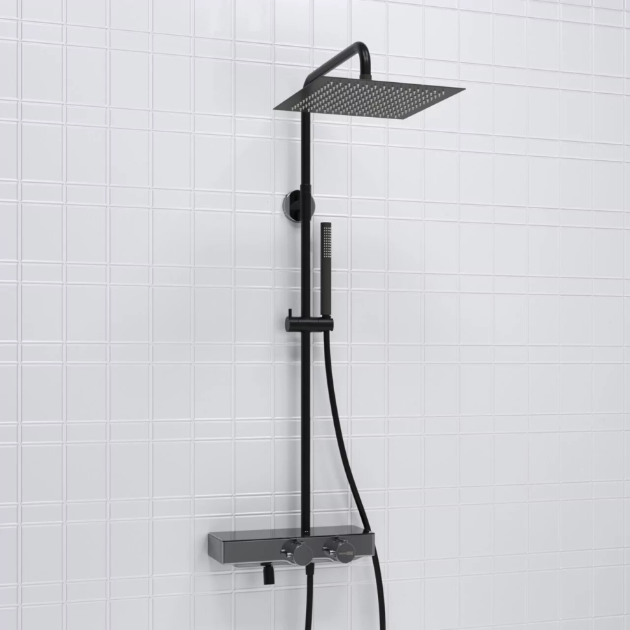 Душевая стойка WasserKraft A114.162.217.CB Thermo черный Soft-touch