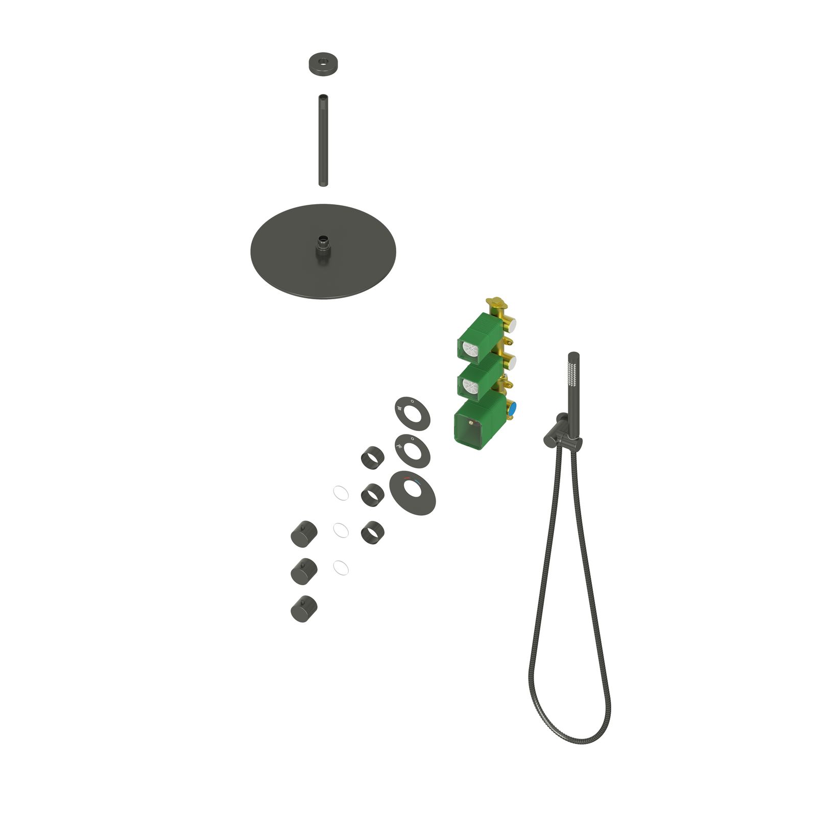 Душевая система встроенная с термостатом Timo Saona SX-2399/18SM черное золото