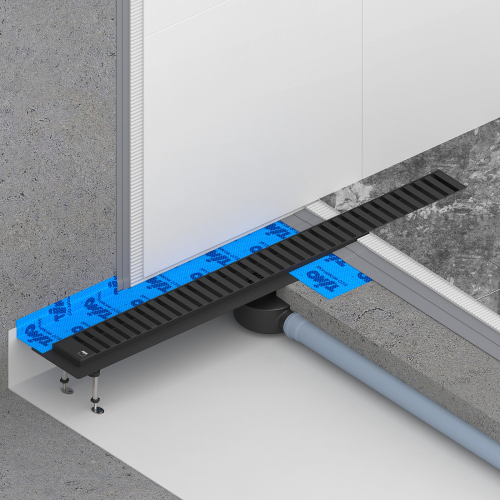 Душевой лоток TIMO Drain System 800 с вставкой "lines", Чёрный от магазина Vanna-Vanna.ru!