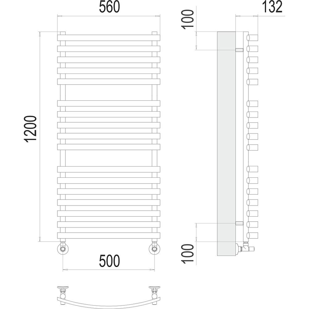 Полотенцесушитель водяной Terminus Капри П17 50х120