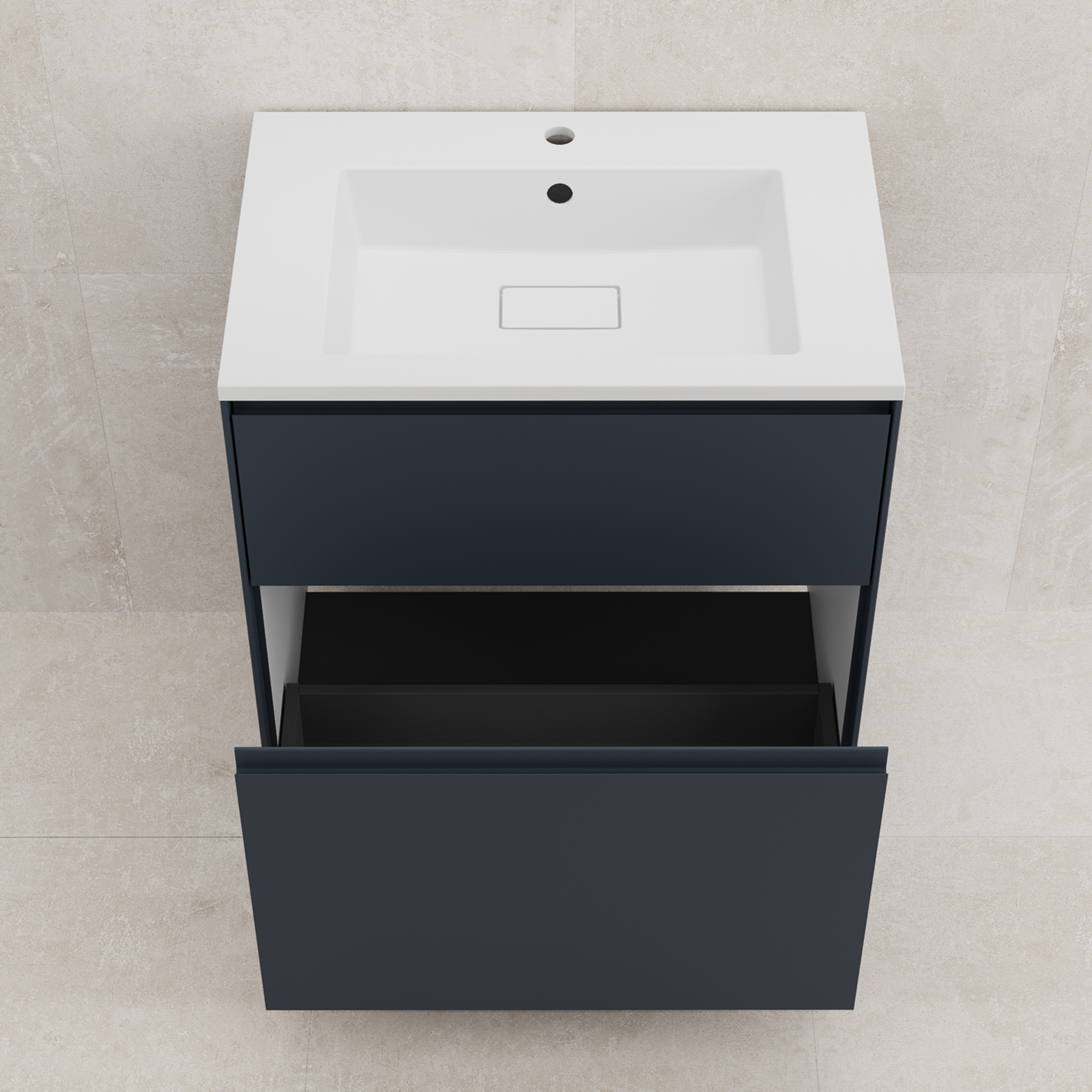 Тумба напольная Style Line Лима 70 с раковиной Line 70, 2 ящика, графит