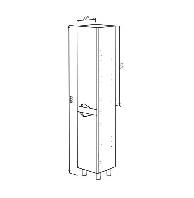 Пенал Bellezza Эйфория 35 R напольный, черный