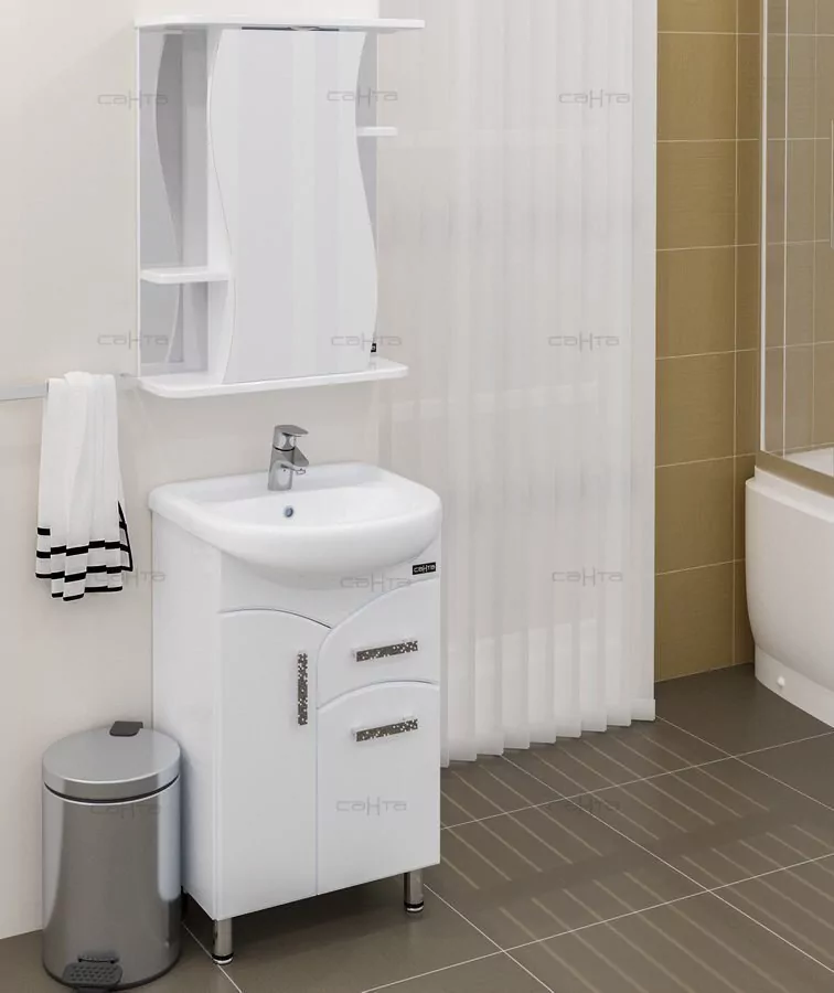 Зеркало-шкаф Санта Лира 55 свет, белый