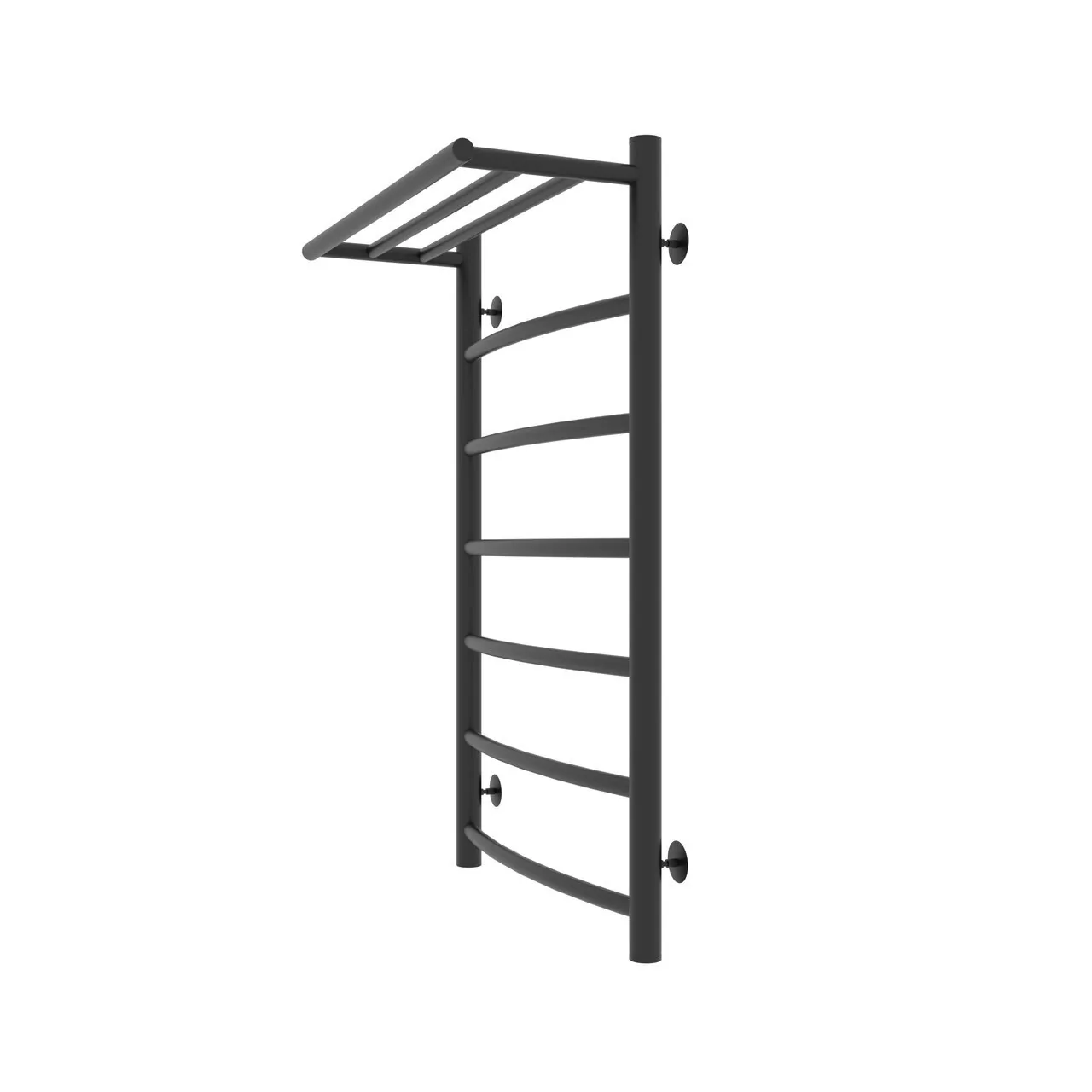 Полотенцесушитель водяной Laris Классик П7 500х800 с полкой, черный матовый