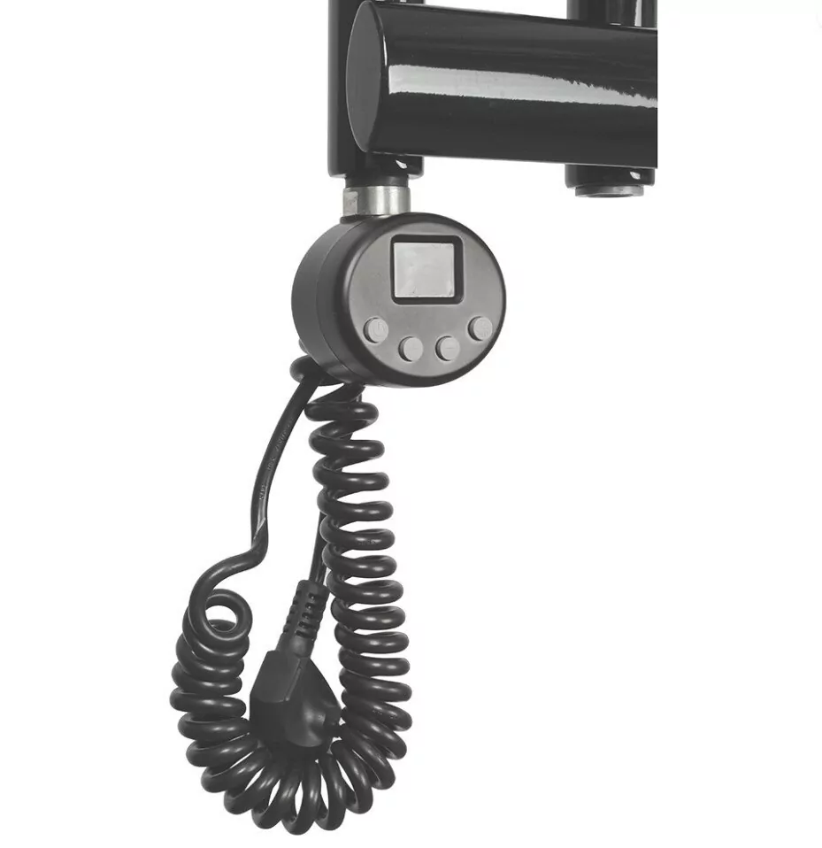 Полотенцесушитель электрический Domoterm Гамма П10 500х1140 EL левый, черный матовый