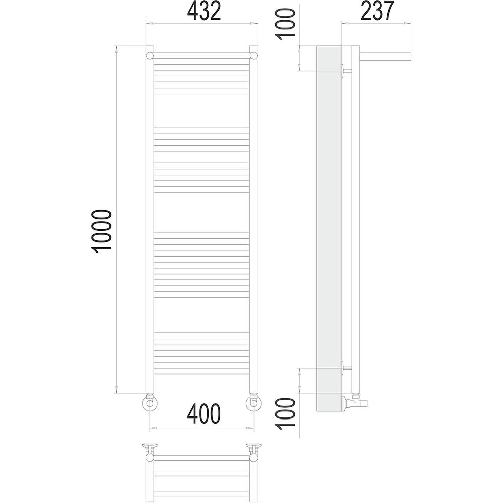 Полотенцесушитель водяной с полкой Terminus Аврора П20 40х100