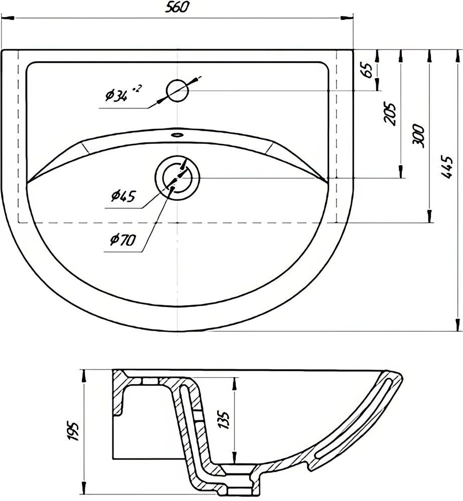 Тумба Emmy Милли с раковиной Уют 55 напольная, белая от магазина Vanna-Vanna.ru!