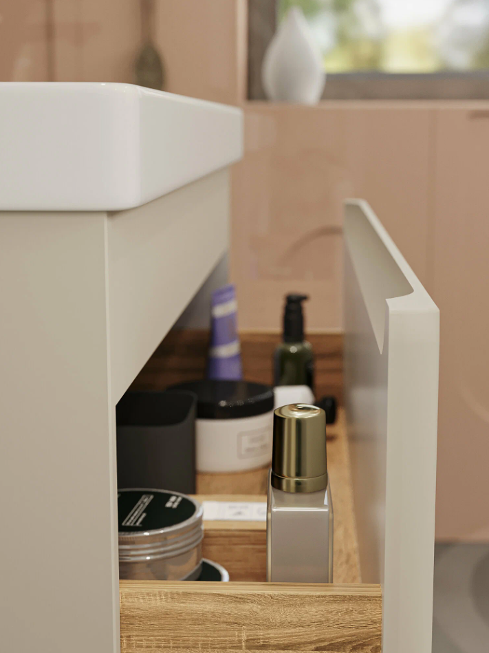 Тумба подвесная SanStar Riana 100 с раковиной Фостер 100, cappuccino