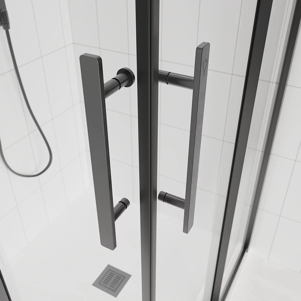 Душевой угол Veconi Evo 300 GR, 1000х900x1950, графит брашинг, тонированное матовое стекло