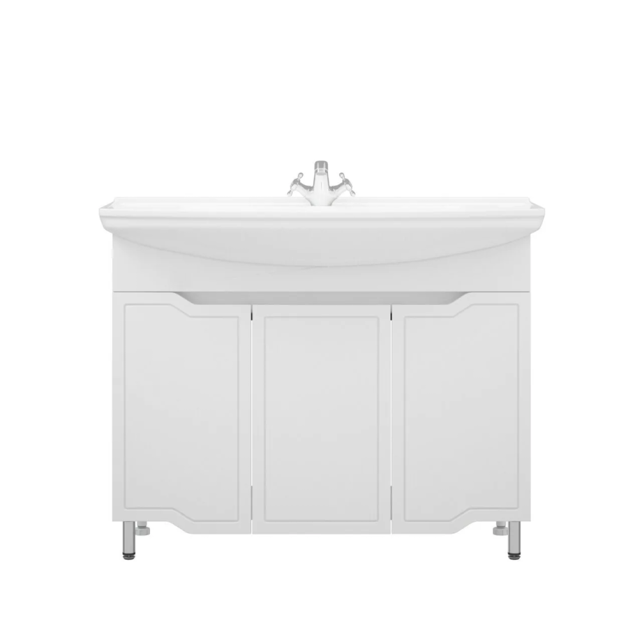 Тумба напольная Corozo Мирра 105 с раковиной Элеганс 105, белый Тумба напольная Corozo Мирра 105 с раковиной Элеганс 105, белый