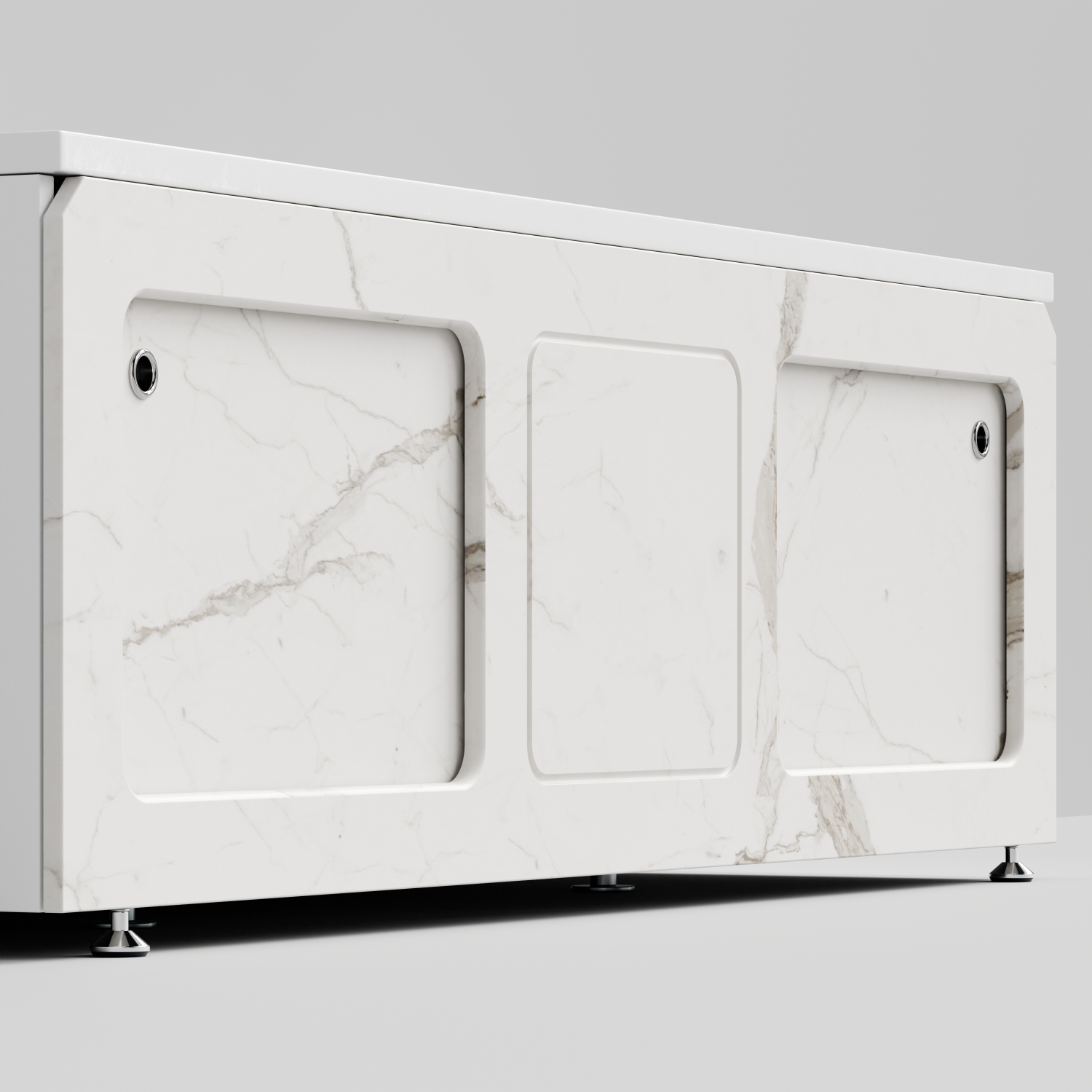 Экран под ванну Vod-ok Хит 180 раздвижной Мрамор Белый натур милк