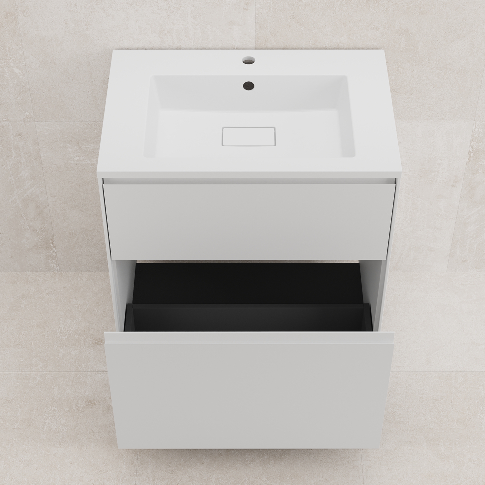 Тумба напольная Style Line Лима 70 с раковиной Line 70, 2 ящика, белый матовый