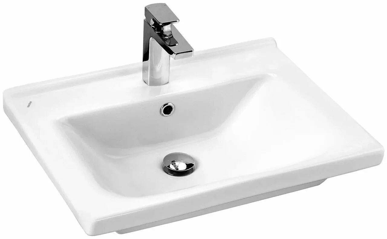 Тумба с раковиной Асб-мебель Адель 60 напольная, белый/дуб сонома