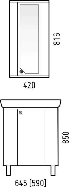 Тумба напольная Corozo Флоренция 40 с раковиной Элегия 46, угловая, белая