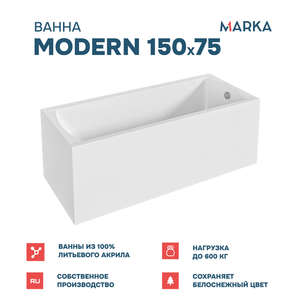 Ванна 1Marka MODERN 150*75 Комплект Премиум