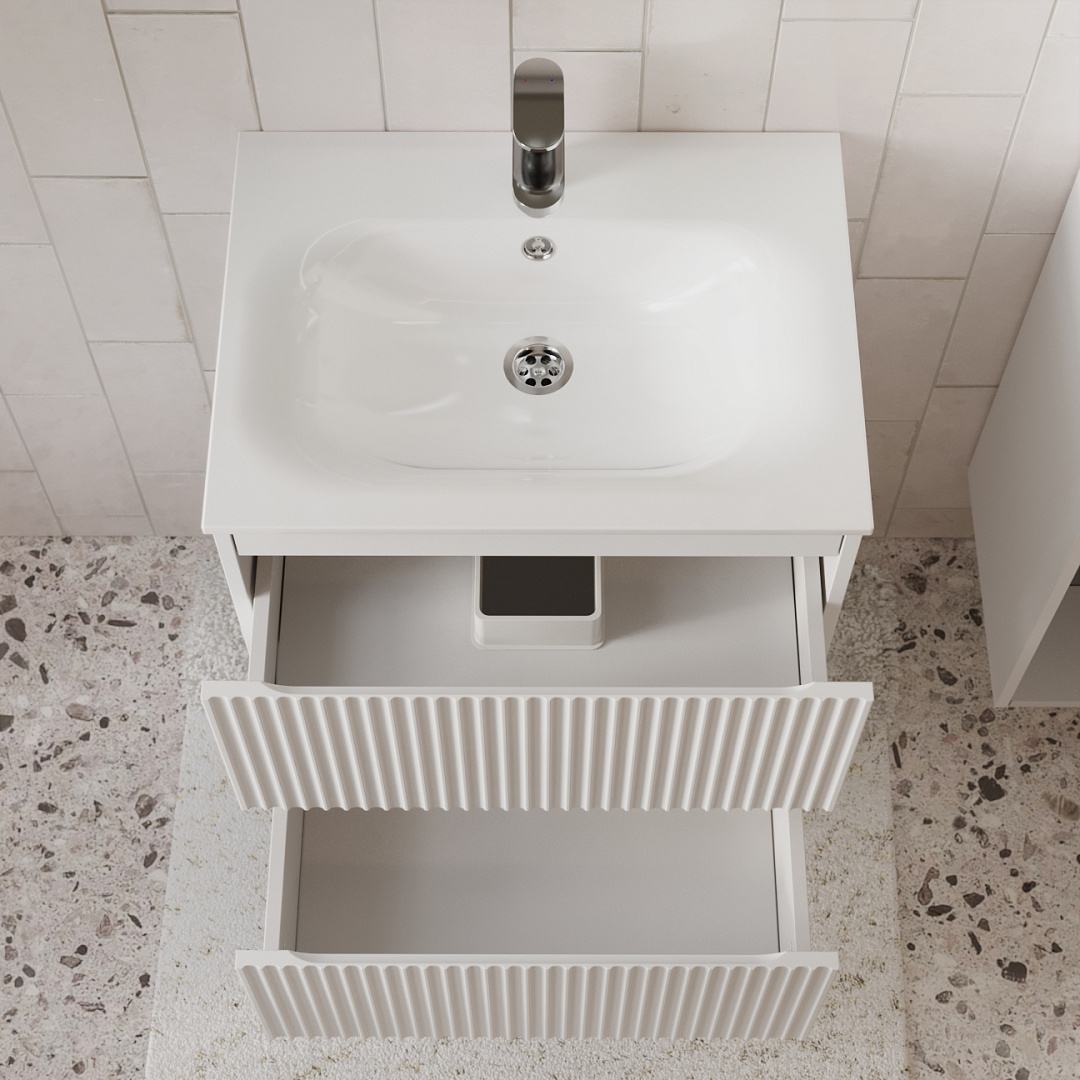 Тумба с раковиной подвесная (60 см) Terminus Sicilia SIC10602900301O, белый