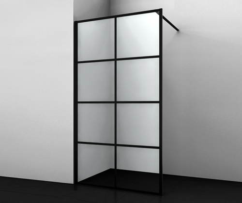 Душевая перегородка WasserKraft Glan 66W39 прозрачное стекло, профиль черный